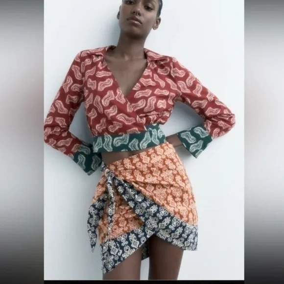 NWT Zara Mina Wrap Skirt - Picture 3 of 6